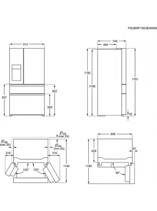 Холодильник Electrolux LLI9VF54X0 French Door-Side By Side EU