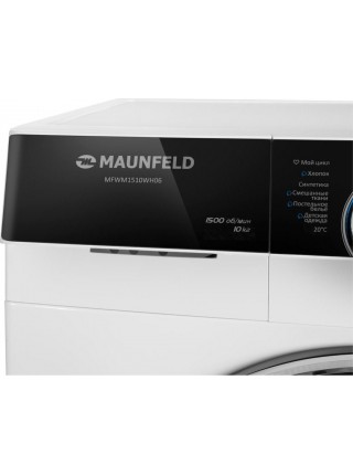 Стиральная машина с инвертором и паром MAUNFELD MFWM1510WH06, белая