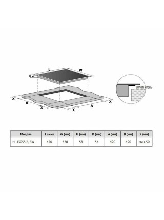 Индукционная варочная панель Korting HI 43053 B RU